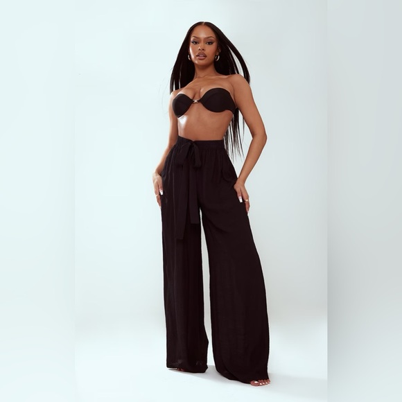 Joie black silk pants wide leg palazzo - Picture 6 of 14